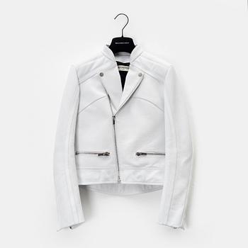 Balenciaga, a white leather jacket, size 34.