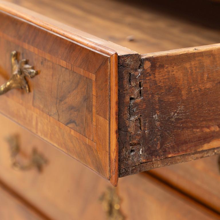 A Swedish rococo parquetry secretaire, Stockholm, later part 18th century.