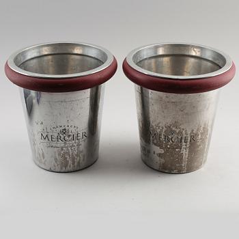 CHAMPAGNEKYLARE, 1 par, aluminium, "Champagne Mercier", 1900-talets mitt.