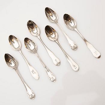 Coffee spoons, 7 pieces, silver, 1810-1903, Sweden.