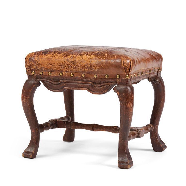 A Swedish late baroque stool, mid 18th century.