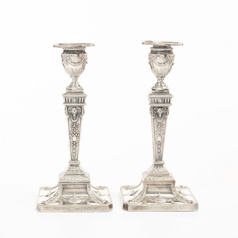 James Dixon & Sons, a pair of silver candlesticks, Sheffield, England, 1962.