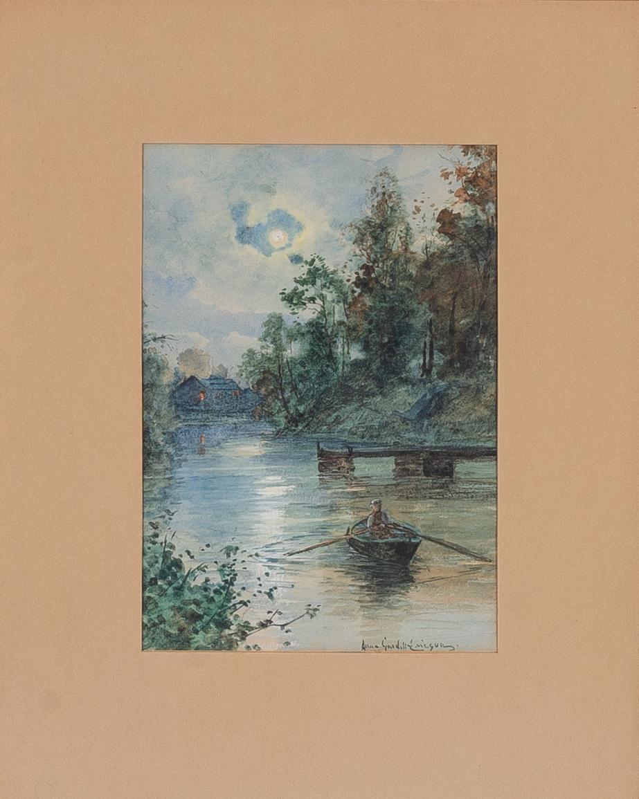 Anna Gardell-Ericson, Rowing boat in moonlight.