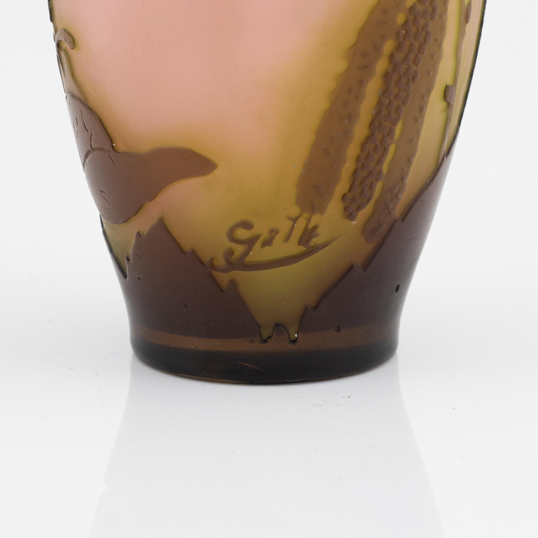Emile Gallé, a cameo glass vase, Art Nouveau, Nancy, France.