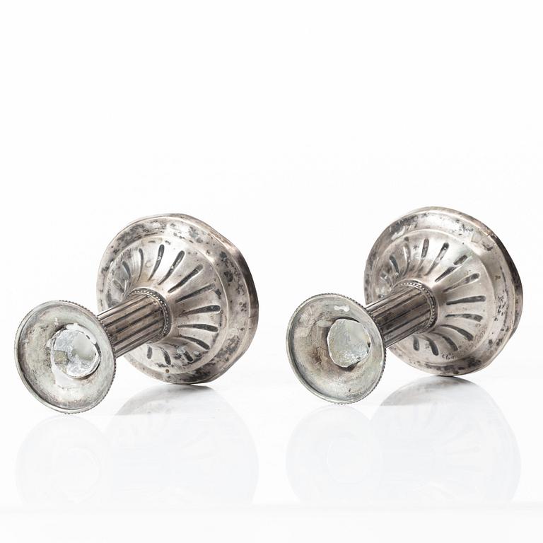 Candelsticks, a pair, silver, Sweden 1795.