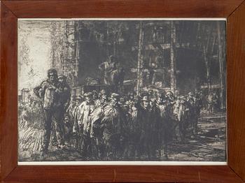 Frank Brangwyn, etching, signed.