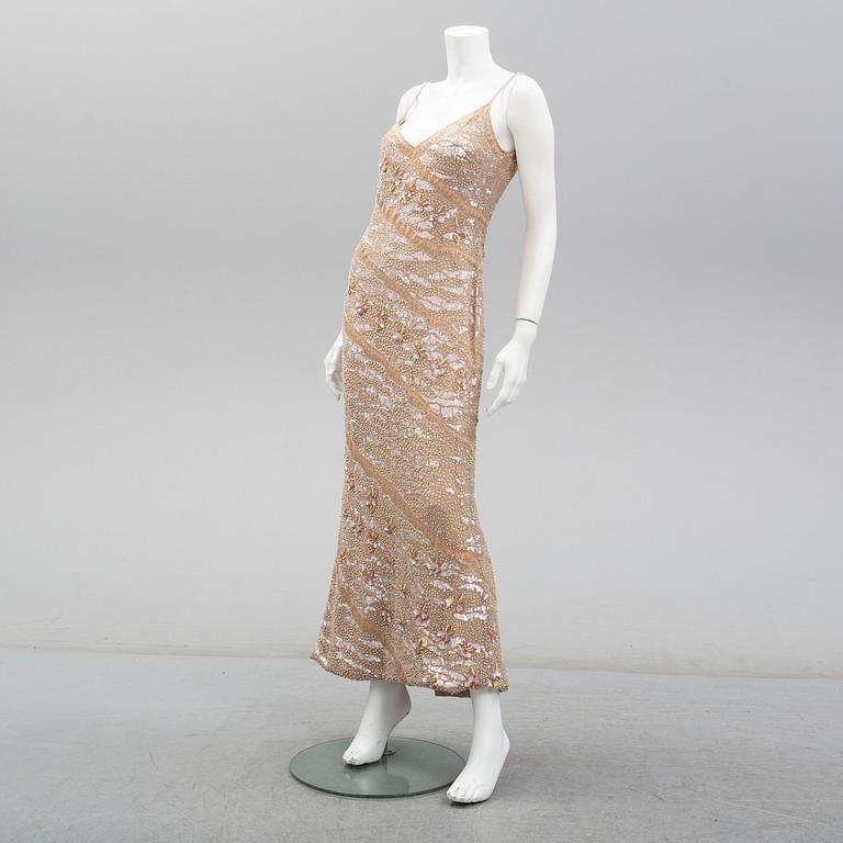 ESCADA, a beaded silk evening gown, size 36.
