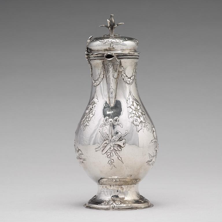 Jacob Kolb, kaffekanna, silver Augsburg 1779-1781. Rokoko.