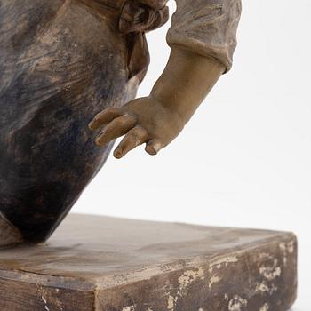 An earthenware sculpture, Europe, signed.