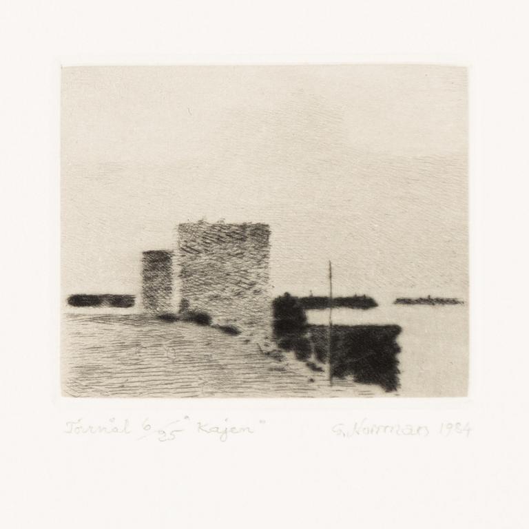 Gunnar Norrman, Drypoint etchings, 9, signed and numbered.