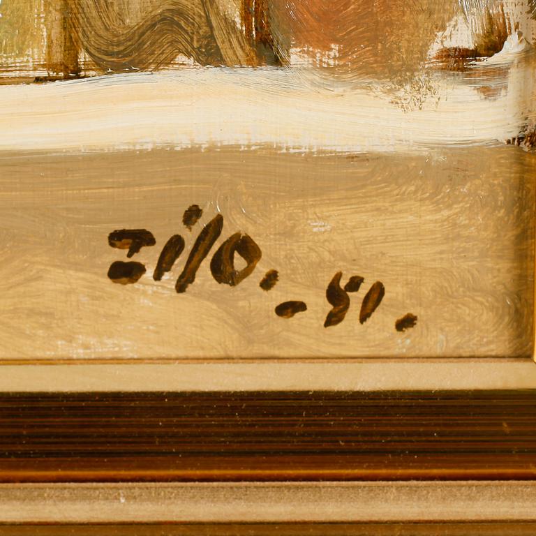 GUNNAR ZILO, olja på pannå, signerad och daterad -50.