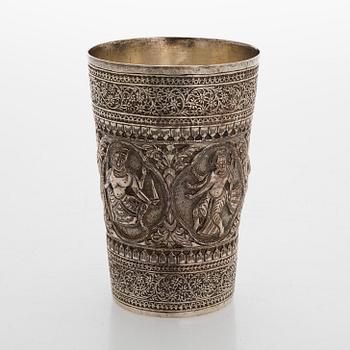 A silver beaker, presumably India, Finnish control marks, Helsinki 1969.