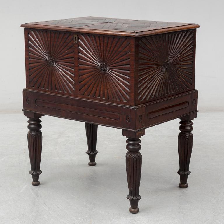 A 19th century mahogany casket.