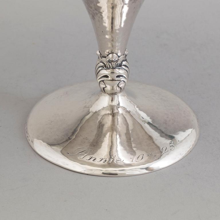 EMIL O MÖLLER, skål på fot, silver, jugend, Malmö 1925.