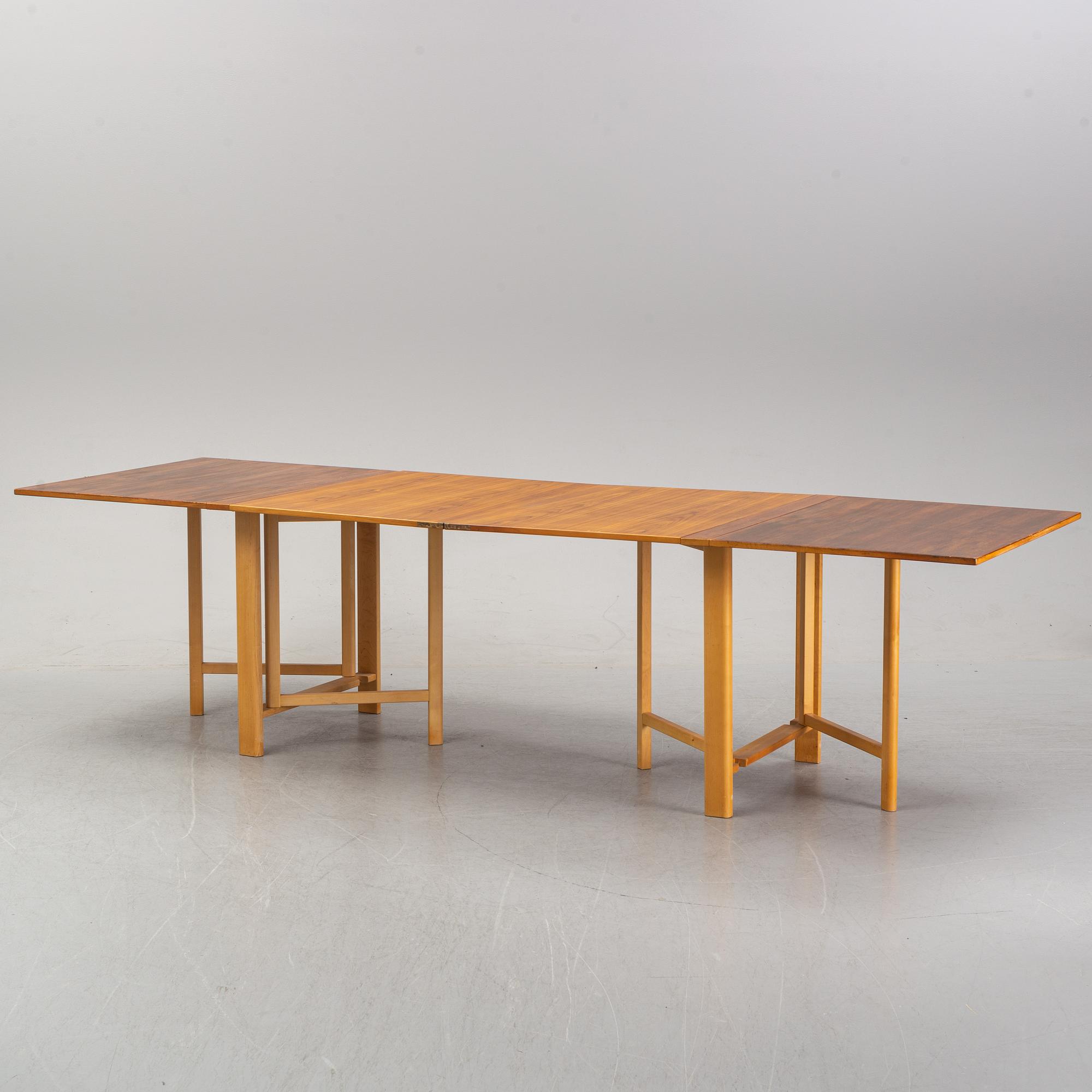 A 'Maria Flap' gateleg table by Bruno Mathsson for Karl Mathsson, dated 1968.