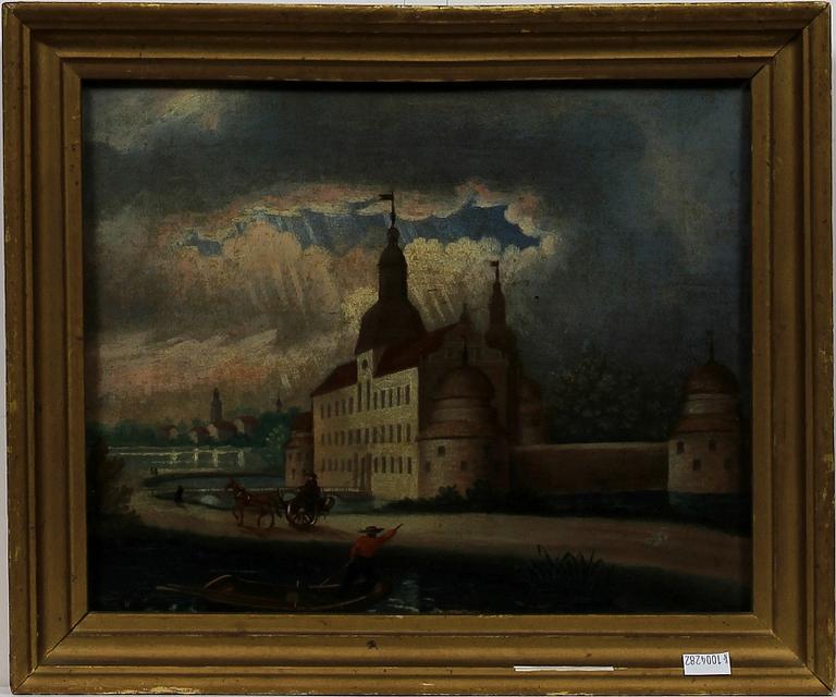 OKÄND KONSTNÄR, olja på duk på pannå, 1800-tal.