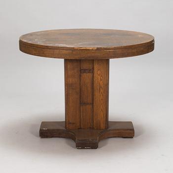 Eliel Saarinen, pöytä ja tuoleja, 4 kpl, Huonekaluliike Mikko Nupponen 1900-luvun alku.