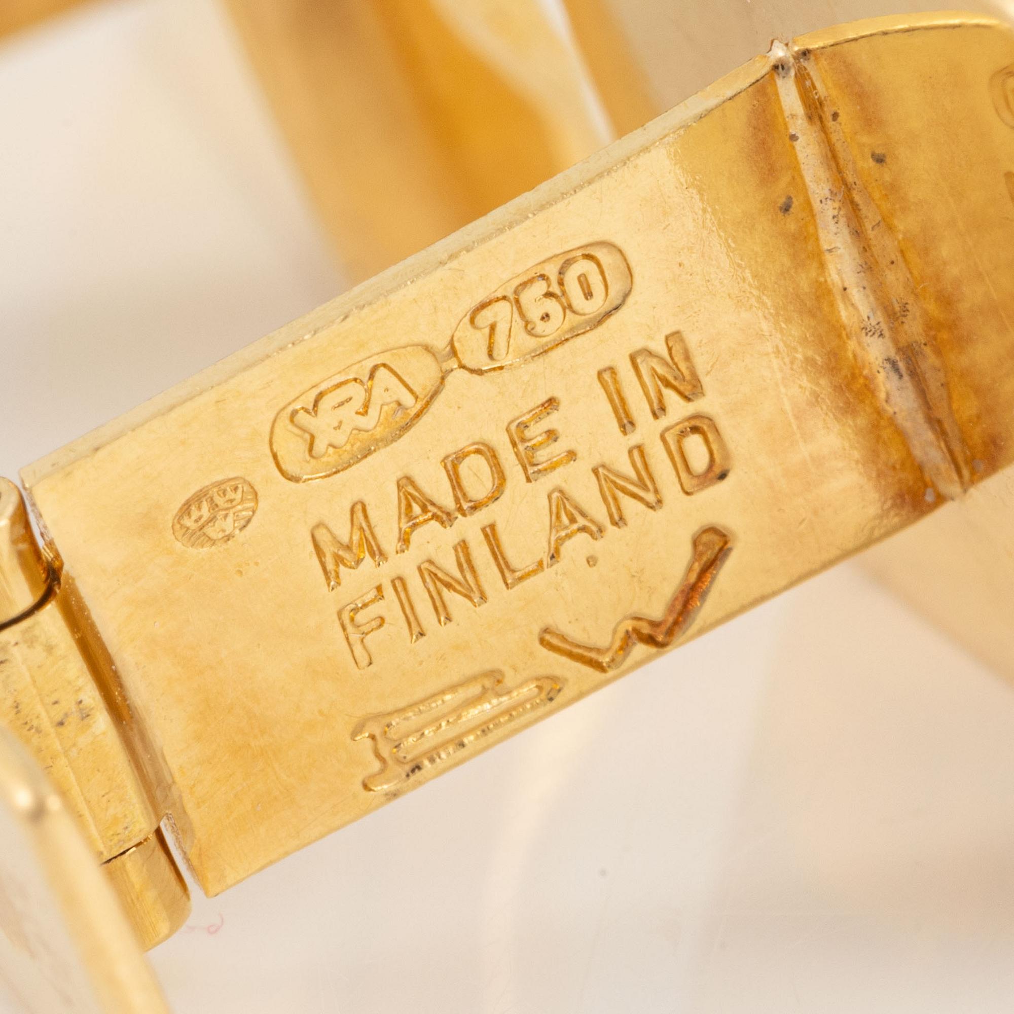 Björn Weckström ett par manschettknappar 18K guld, för Lapponia.