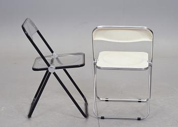 FÄLLSTOLAR, 3 + 3 st. "Plia", Giancarlo Piretti för Castelli, Italien, 1960/70-tal.