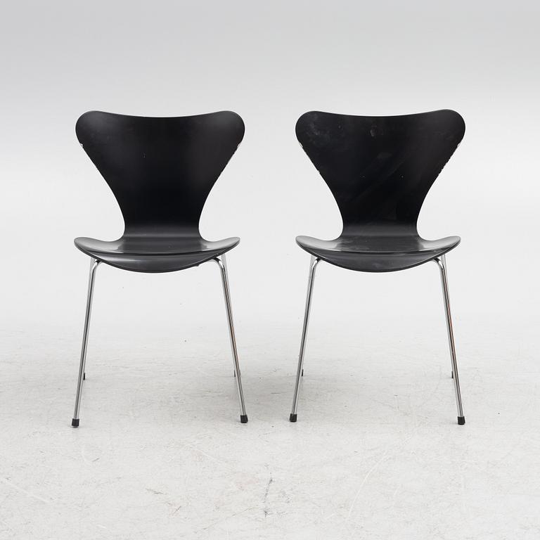 Arne Jacobsen, 6 'Serie 7' chairs, Fritz Hansen 20th century.