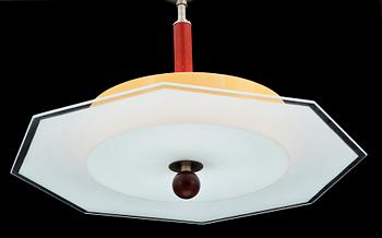 TAKLAMPA, glas, Böhlmarks, Art deco, 1900-talets första hälft. H 40.