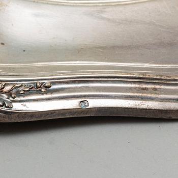 A pair of French 19th century silver dishes, one marked Emil Puiforcat, Paris. Louis XV-style.