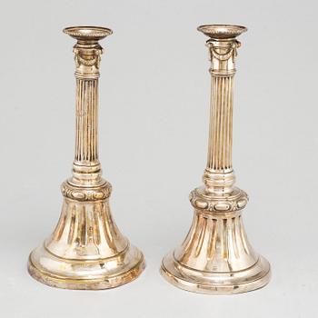 Two Gustavian 18th century candlesticks, probably Swedish.
