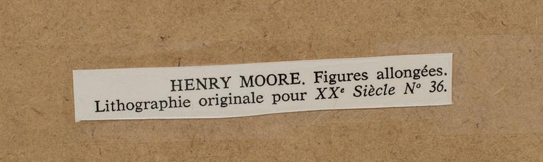 HENRY MOORE, originalfärglitografi, ur XX:e siècle nr 36, 1970.