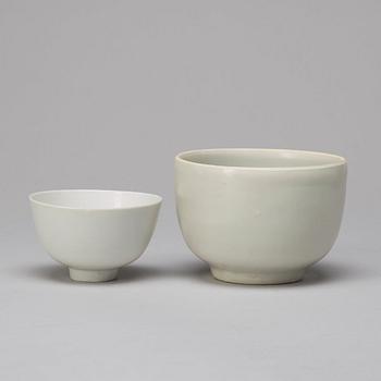 A group of white glazed bowls, South East Asian, presumably 17th Century.