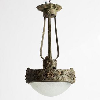 Arvid Böhlmarks Lampfabrik, a model 3853 A Art Nouveau ceiling lamp, Stockholm, 1910s.