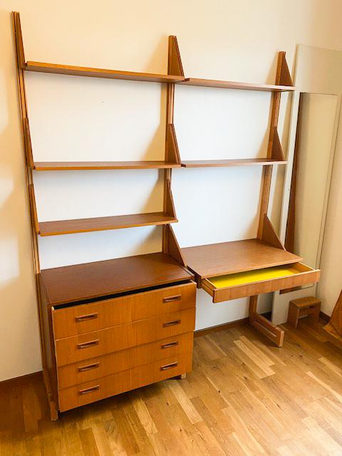 Karhu/Wechert, corner bookcase "Stella" AB Anders Gustafsson Tibro 1960s.