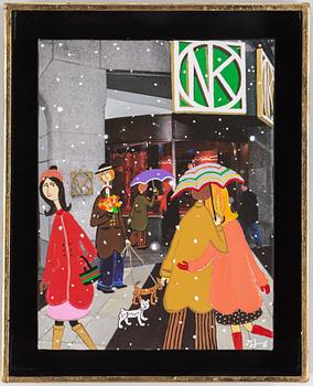 Marika Lang, mixed media on print.