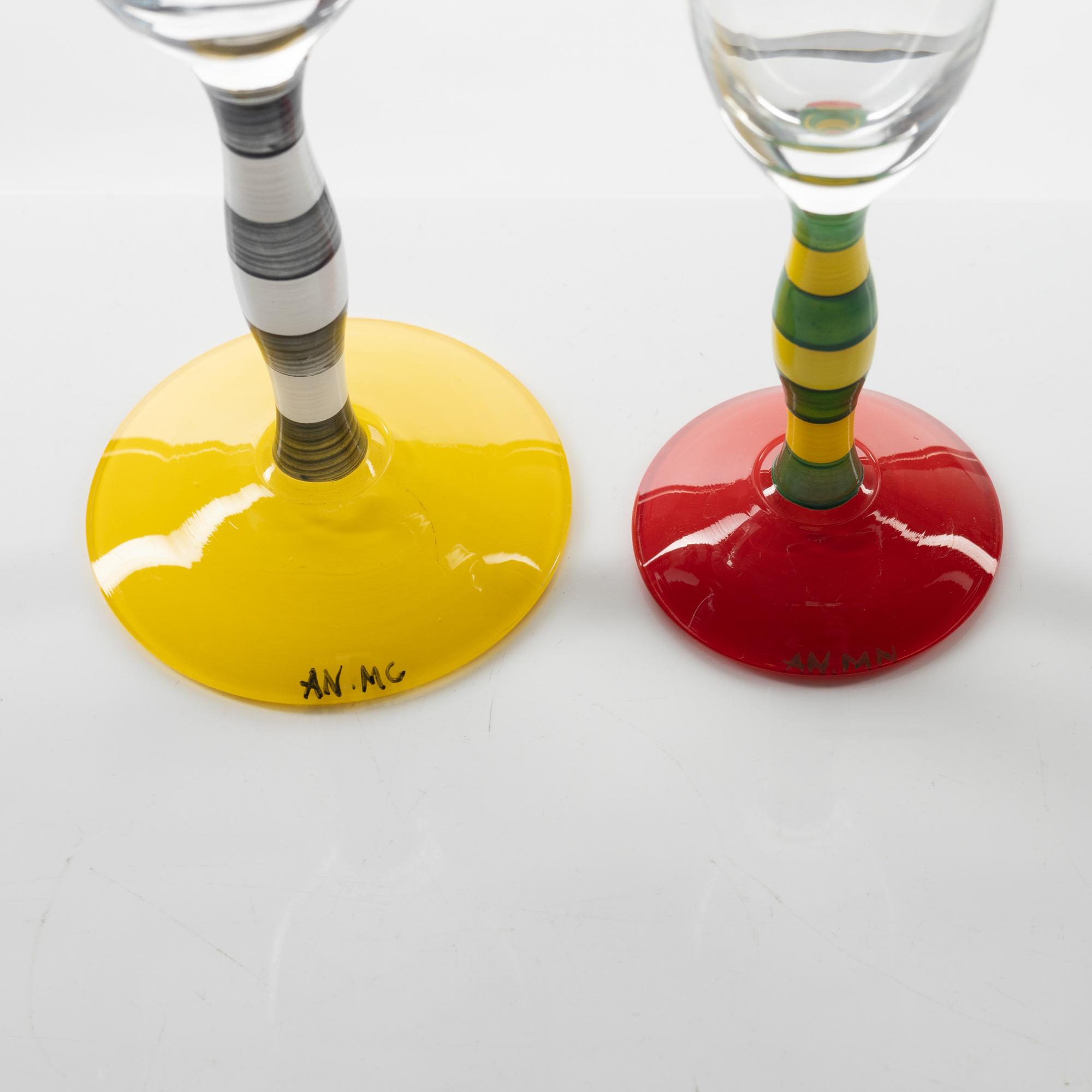 Anne Nilsson, glas, 11 st, "Polka", Orrefors.