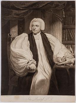 A mixed lot of 14 unframed 18th century mezzotint and aquatint portraits.