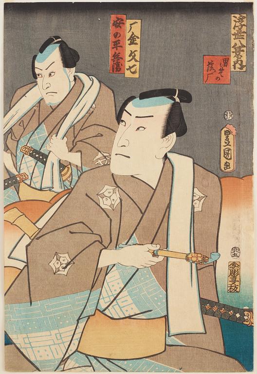 UTAGAWA KUNISADA (TOYOKUNI III) (1786–1864), färgträsnitt, Japan, 1800-tal.