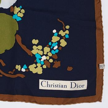 CHRISTIAN DIOR, a brown monogrammed silk scarf. - Bukowskis