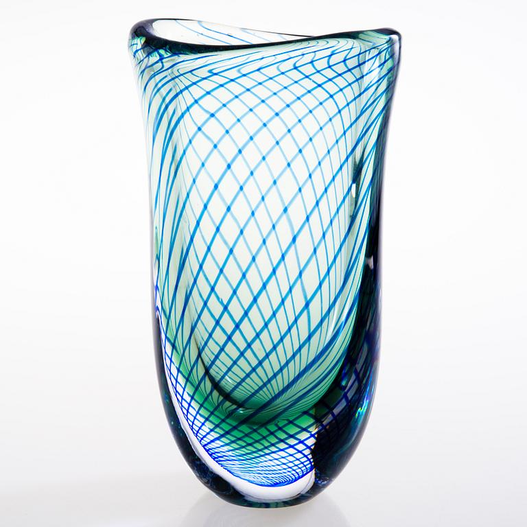 KARI ALAKOSKI, A glass vase signed Kari Alakoski Iittala 2000.