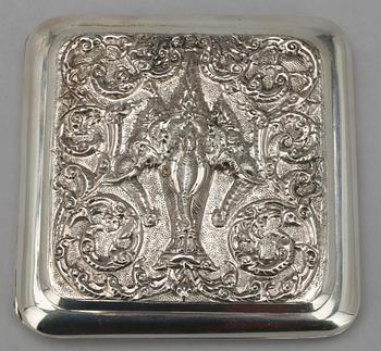 CIGARETTETUI, Thailand, sterling silver. Tot vikt. 136g.