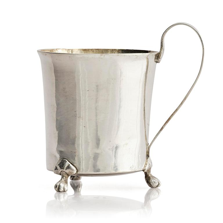 A Swedish early 19th century silver beaker with handle, mark of Anders Nymansson, Mariestad 1820.