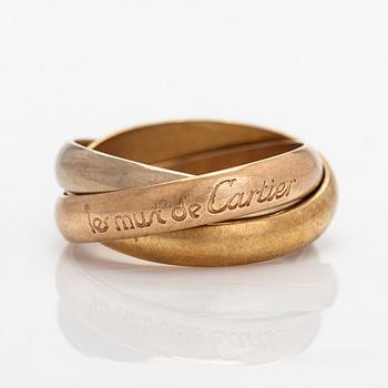 Cartier, an 18K 'Trinity' ring in three colours.