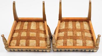 A pair of late Gustavian open armchairs attributed to E. Ståhl (master in Stockholm 1794-1820).