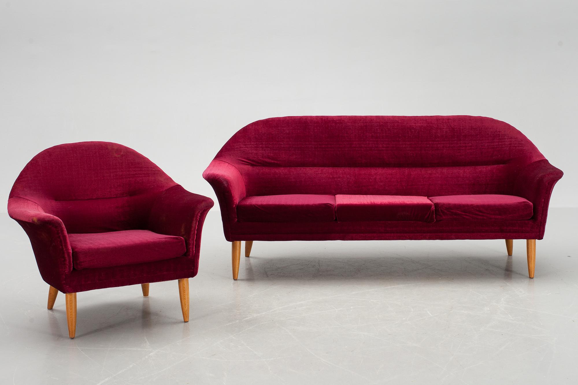 SOFFA MED FÅTÖLJ, Bröderna Andersson 1900-talets andra hälft.