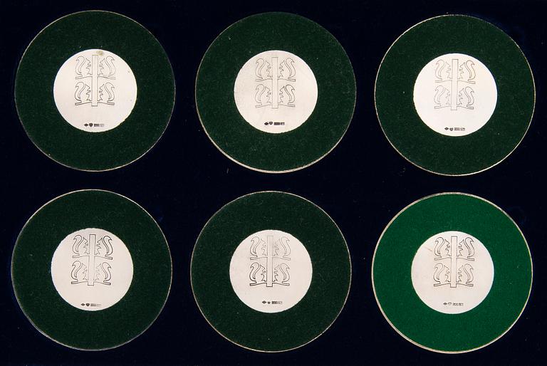 JUBILEUMSMYNT, 22 st, silver, Finland 1960-80-tal. Totalvikt ca 983 g.