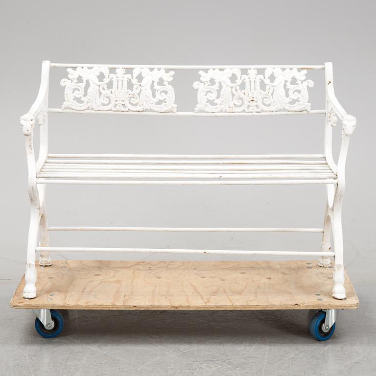 A 20th century cast iron sofa after a model by Karl Friedrich Schinkel.