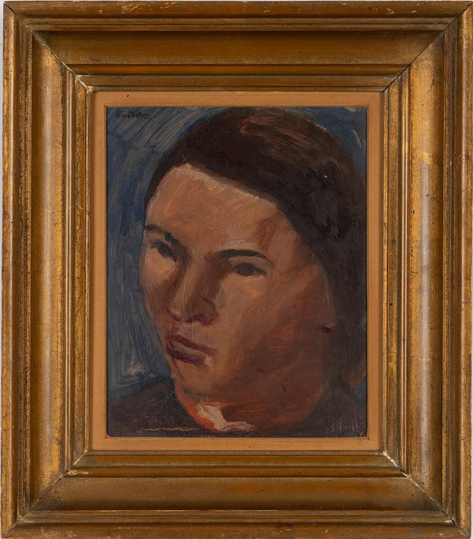 Sixten Lundbohm, olja på pannå, signerad.