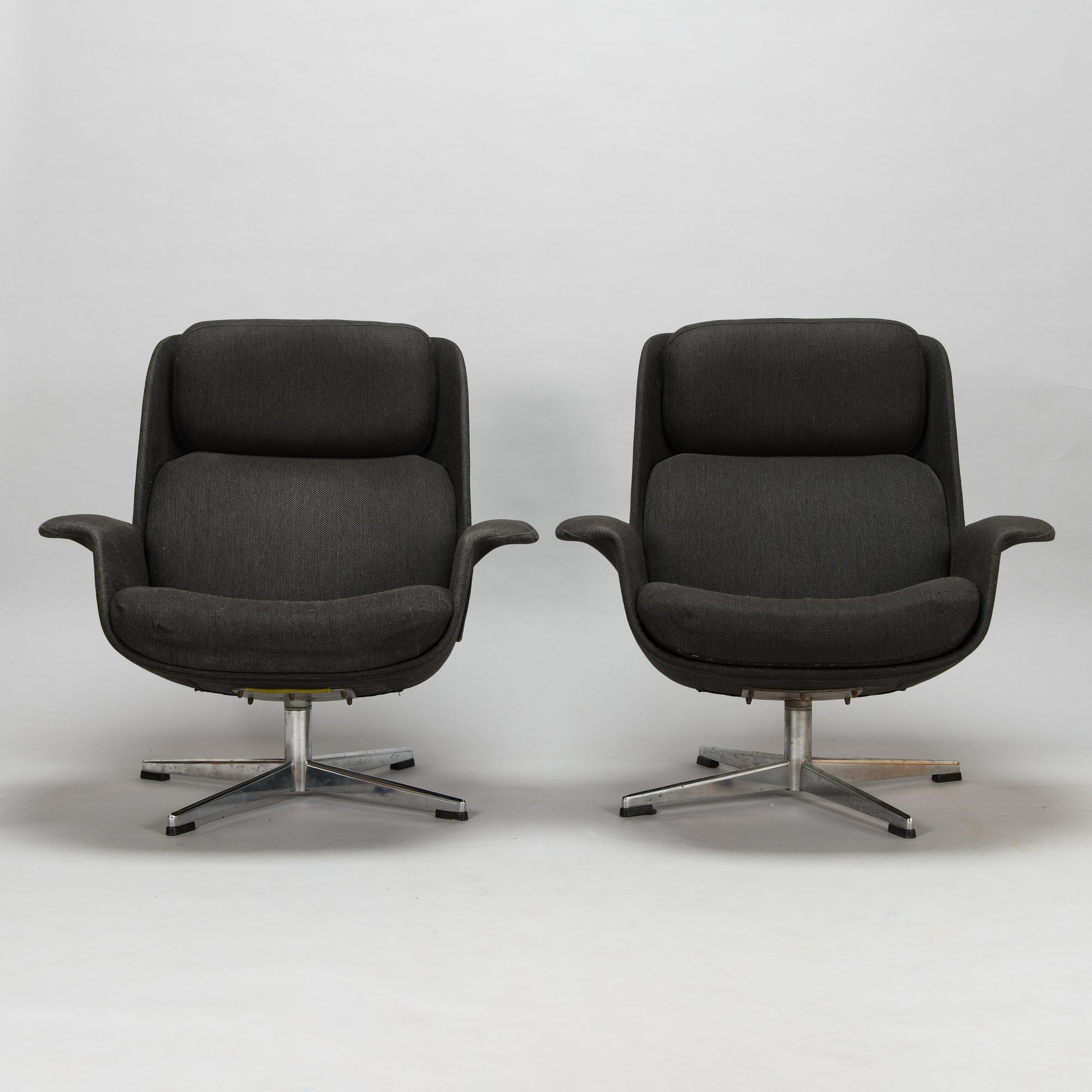 Olli Borg ja Mauri Laatikainen, fåtöljer, ett par, "Rondo", Asko 1960-tal.