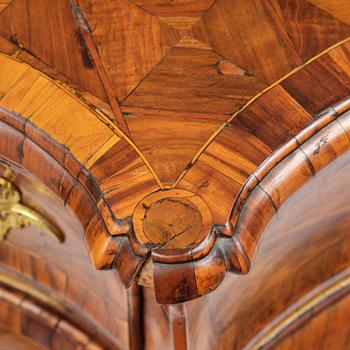 A Swedish parquetry rococo commode, Stockholm, later part 18th century.