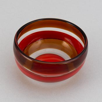 A glass bowl by Venini, Murano, Italy, numbered 115  9/10.