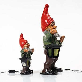 Tomtar, 2 st,  Heissner, Västtyskland, 1970/80-tal.