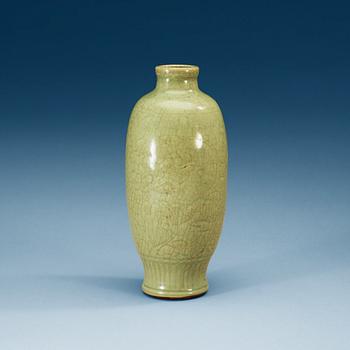 A celadon glazed vase, Ming dynasty.